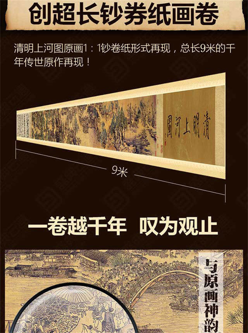 清明上河图》丝绸钞券卷轴珍藏版_稀世名作触手可及_林艺堂仿真画