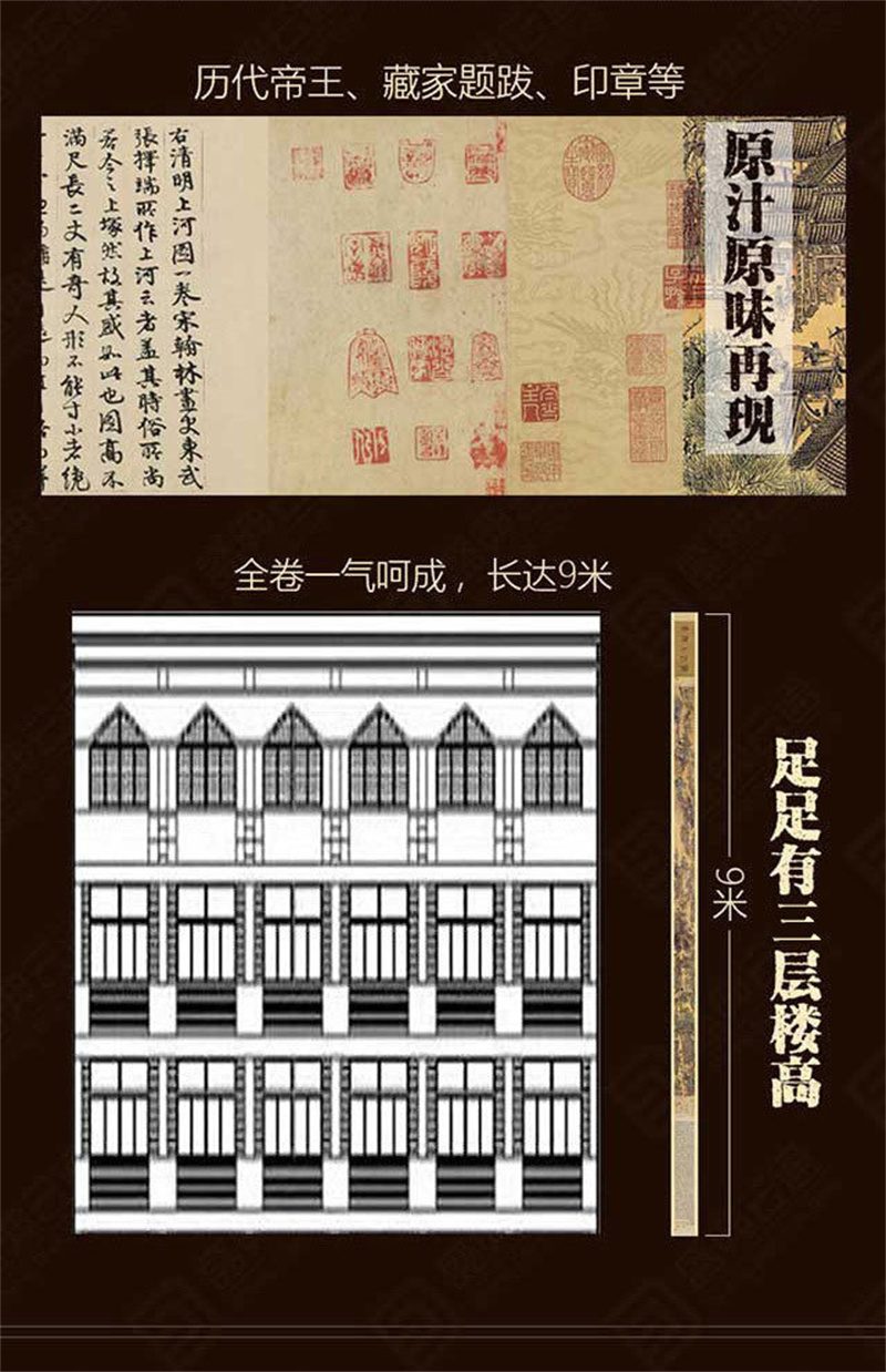 掛軸中国絲绸刺绣工艺品清明上河图 清明上河图》丝绸钞券卷轴珍藏版_稀世名作触手可及_林艺堂仿真画